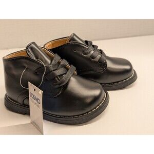 NWT Josmo Baby Shoes Walker Leather Logan NEW Classic Black Size 5.5 Lace Up
